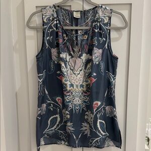 Floral Sleeveless Top - Blue